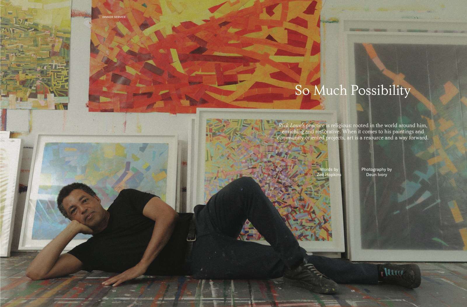 A FamilyStyle magazine spread on Rick Lowe, photographed by Deun Ivory